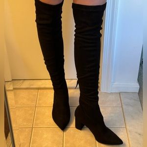 Over the knee sock boot, black, size 8